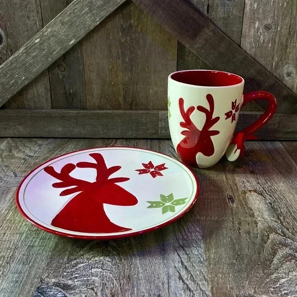 American Greetings | Reindeer Mug & Plate